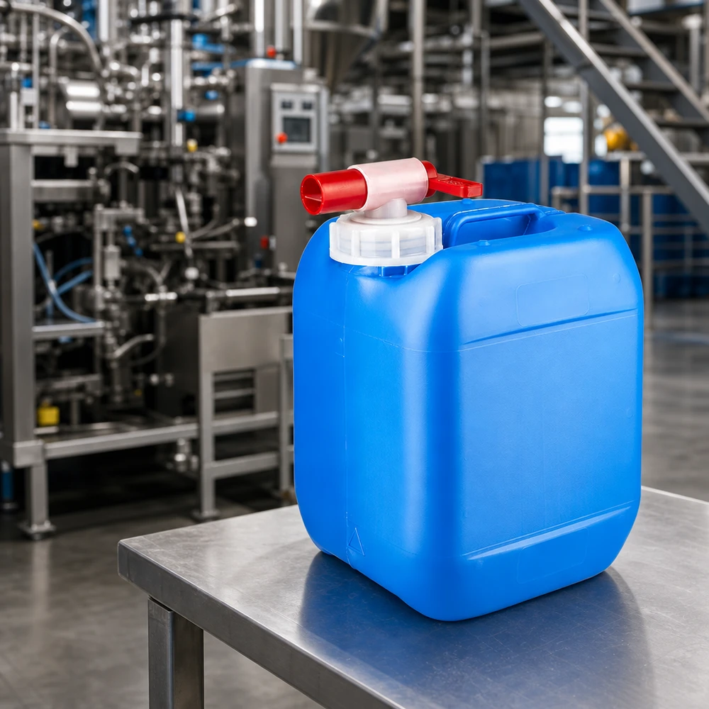 Kanystr 5 litrů modrý s vypouštěcím kohoutem 5 Liter Kanister blau mit weißem Schraubdeckel und Dosierhahn für Industrie und Gewerbe