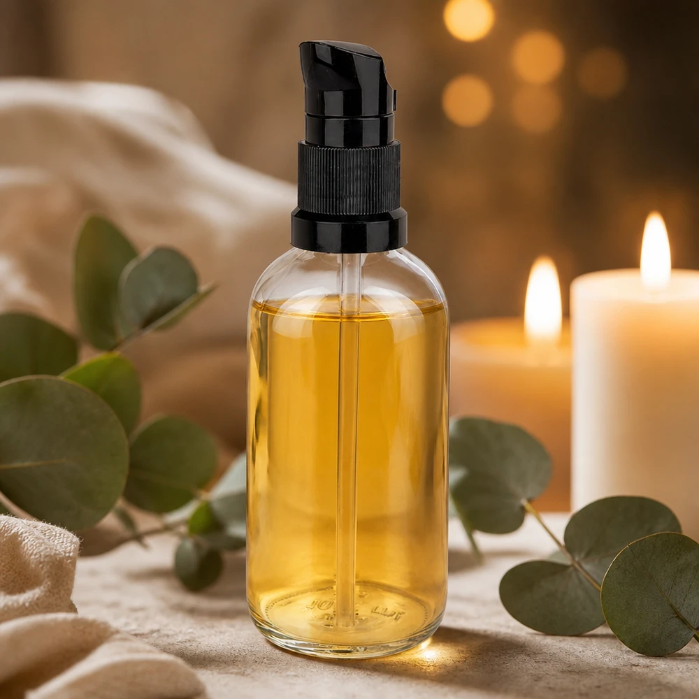 100ml láhev s pumpičkou černá standardní uzávěr ClearLine UT18/100 Glasflasche mit Lotionpumpe 100ml schwarz ClearLine UT18 ätherisches Öl Naturkosmetik
