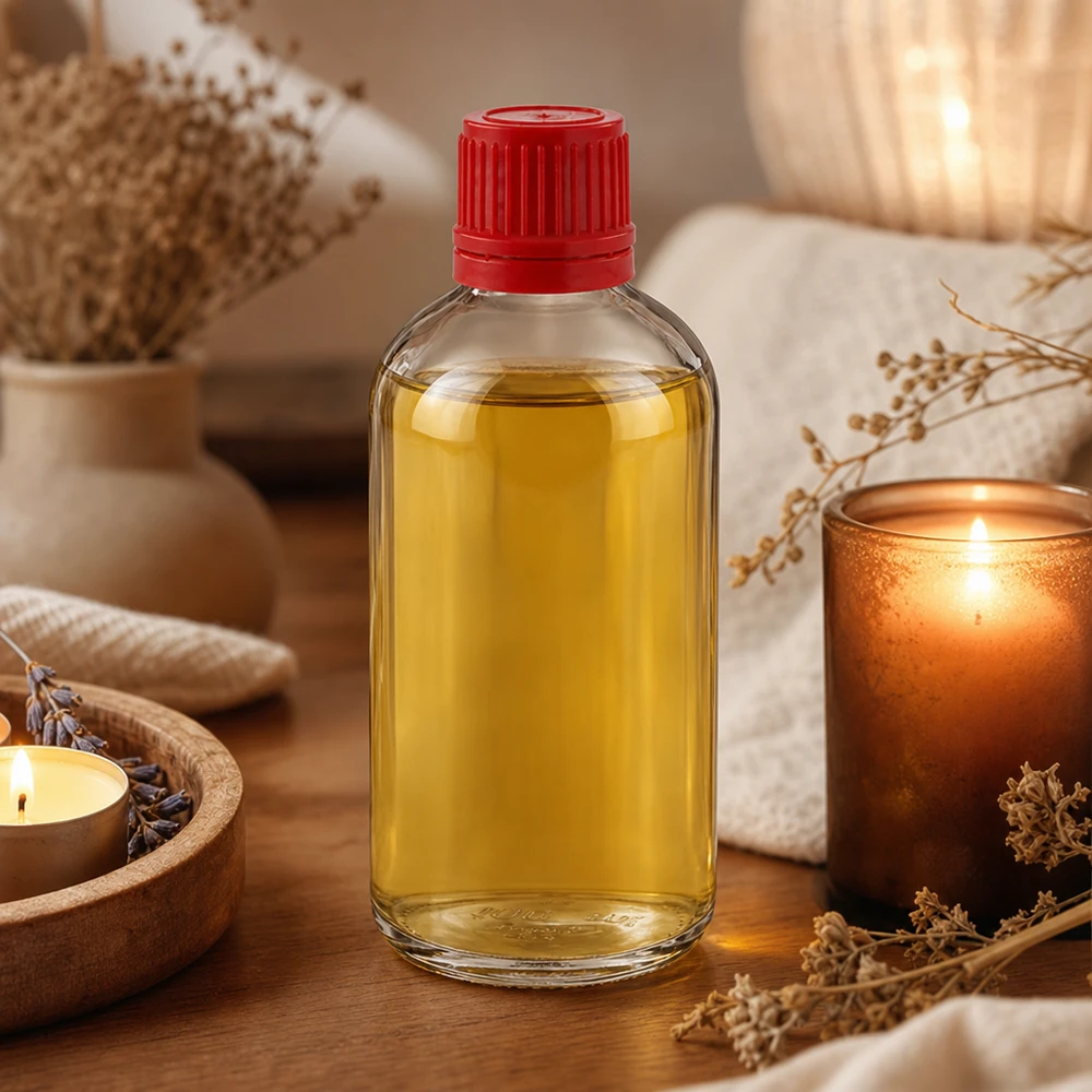 100ml láhev 11mm šroubovací uzávěr červený uzávěr ClearLine UT18/100 Klare UT18 Flasche 100ml roter Verschluss für Naturkosmetik Aromatherapie und Wellnessprodukte