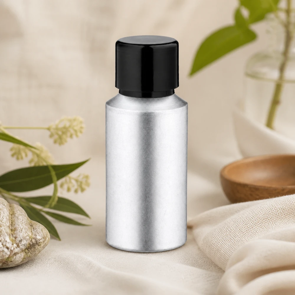 30ml mořená hliníková lahvička se šroubovacím uzávěrem Leichte 30ml Aluflasche mit korrosionsbeständiger Oberfläche und praktischem Verschluss