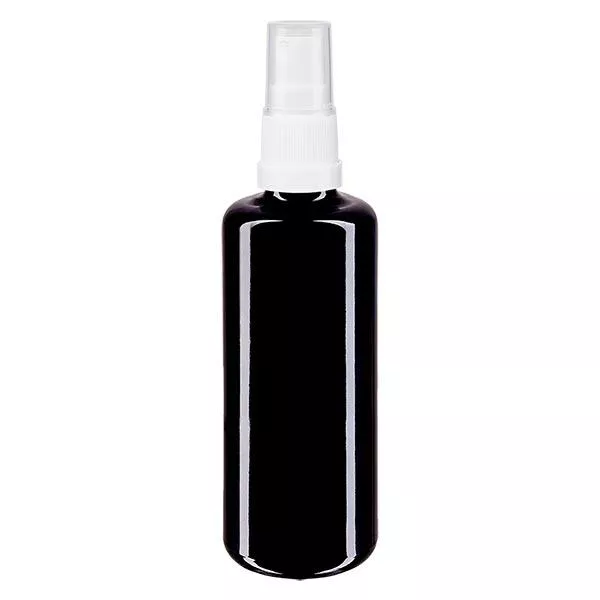Lékárenská lahvička violet 100ml spray top bílá Lékárenská lahvička violet 100ml spray top bílá