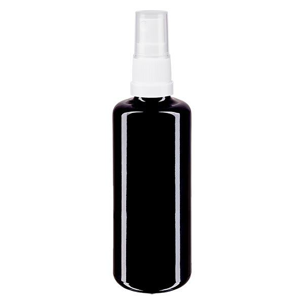 Lékárenská lahvička violet 100ml spray top bílá Lékárenská lahvička violet 100ml spray top bílá