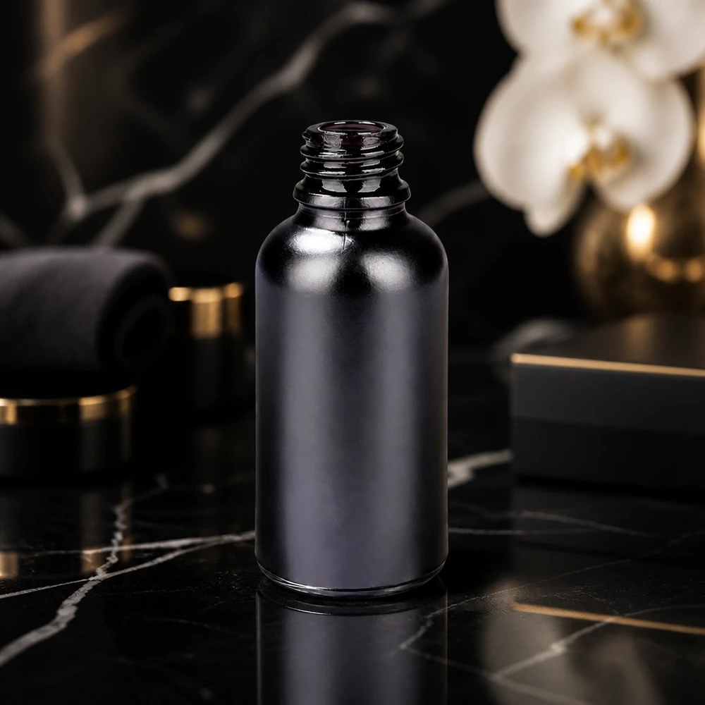 30ml dávkovací láhev BlackLine UT18/30 UNiTWIST Professionelle schwarze Glasflasche 30ml mit UT18/30 Gewinde für Apotheken und Labore
