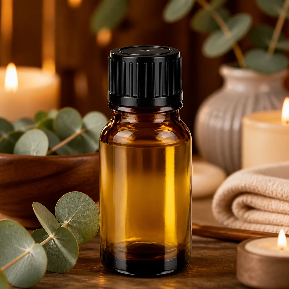 Praktische 10ml Glasflasche in Apotheker-Qualität mit schwarzem Verschluss für Naturkosmetik