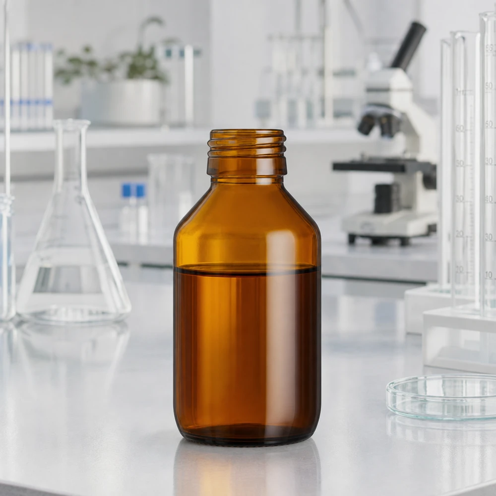 Hnědá lahvička na léky o objemu 100 ml, bez uzávěru PP28 ApoGlas Braune 100ml Glasflasche für Arzneimittel mit PP28 Hals ohne Verschluss