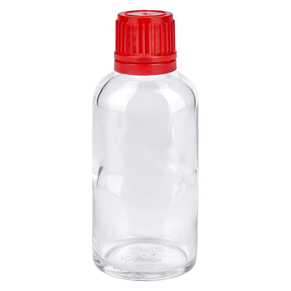50ml láhev 11mm šroubovací uzávěr červený uzávěr ClearLine UT18/50 50ml láhev 11mm šroubovací uzávěr červený uzávěr ClearLine UT18/50