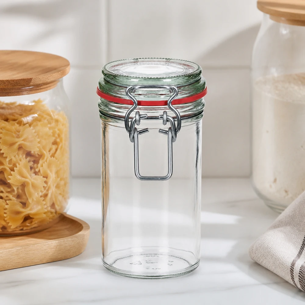 Úložná sklenice o objemu 272 ml s gumovým kroužkem a otočným víčkem UNiTWIST. 272ml Vorratsglas mit Bügelverschluss für Küche - hochwertiges Einmachglas mit Gummidichtung zur Aufbewahrung