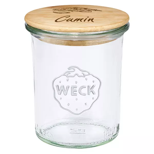 Couvercle en bois "Cumin" avec verre WECK 160ml Couvercle en bois "Cumin" avec verre WECK 160ml