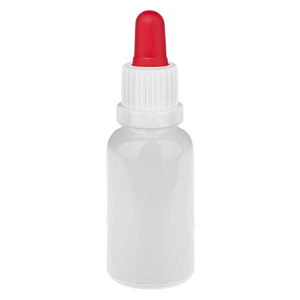 20ml lahvička s kapátkem, bílá/červená, bezpečnostní uzávěr WhiteLine UT18/20 20ml lahvička s kapátkem, bílá/červená, bezpečnostní uzávěr WhiteLine UT18/20