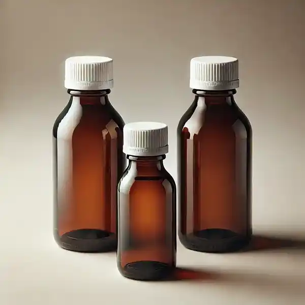 Euromedizinflasche mit weißem Deckel