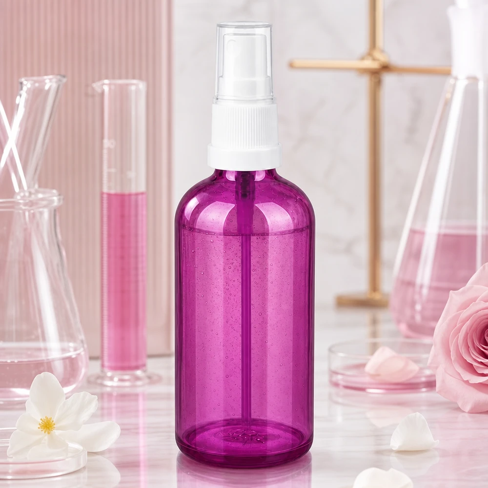100ml lahvička s rozprašovačem bílá/průhledná Standard PurpleLine UT18/100 Vielseitige Sprühflasche 100ml für Gesichtswasser Parfum und Beauty Produkte lila