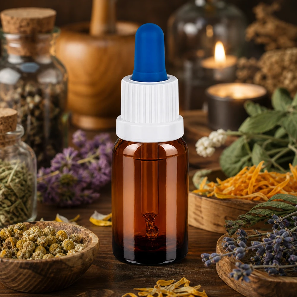 Lichtgeschützte 10ml Tropferflasche mit weißer Kappe für sichere Aufbewahrung von Wirkstoffen