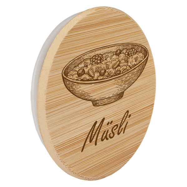 Couvercle en bois "Muesli" pro WECK RR100
