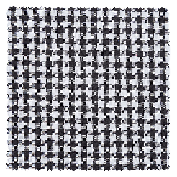 Látkový ubrousek na šperky kostkovaný černý 12cm čtvercový Schwarz-weiß kariertes Stoffmuster Nahaufnahme, Vichy-Karo Textil für Schmuckdeckchen 12cm eckig Landhaus Deko