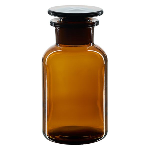 L&#225;hev s kulat&#253;m ramenem 250ml hn&#283;d&#225; sklen&#283;n&#225; z&#225;tka se &#353;irok&#253;m hrdlem