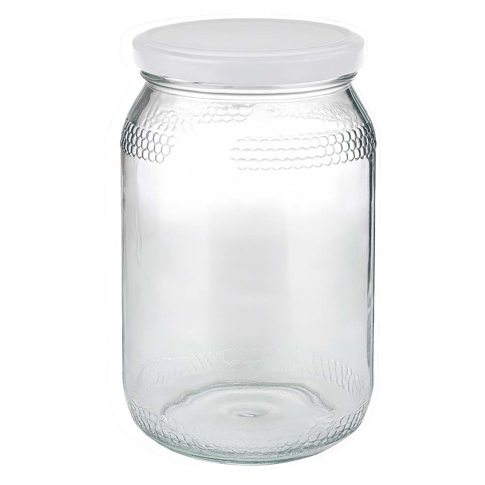 1260g Honigglas + BasicSeal Deckel weiß UNiTWIST