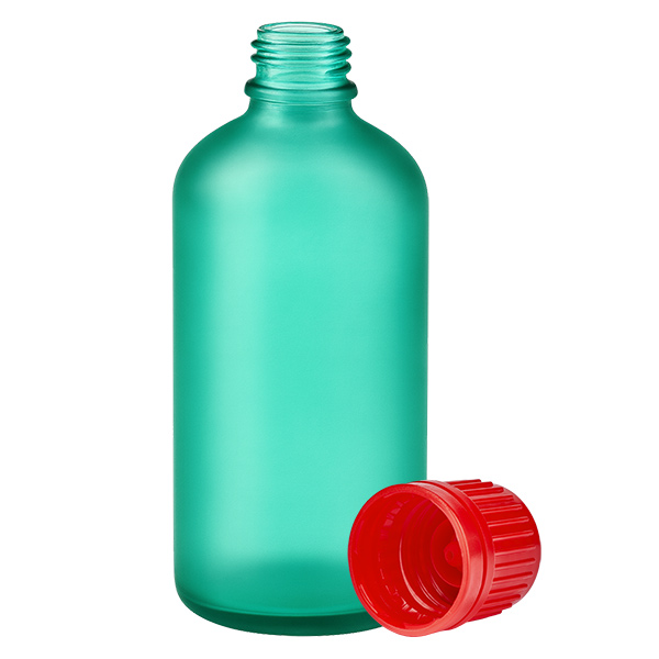 100ml láhev 11mm šroubovací uzávěr červený tamper-evidentní uzávěr GreenLine UT18/100 100ml láhev 11mm šroubovací uzávěr červený tamper-evidentní uzávěr GreenLine UT18/100