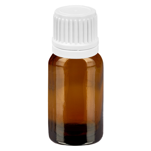 10ml lahvi&#269;ka s kap&#225;tkem 0,7mm b&#237;l&#225; s tamper-evidentn&#237;m uz&#225;v&#283;rem BrownLine UT18/10