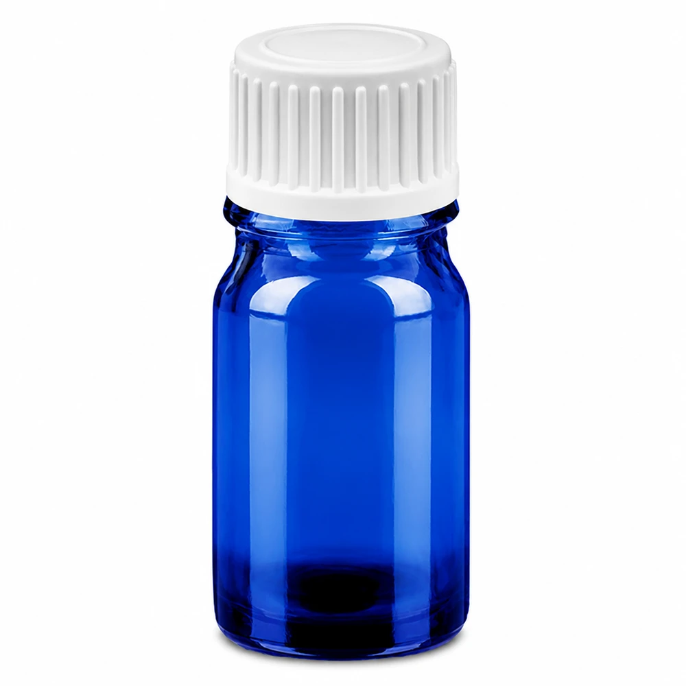 5ml lahvička s kapátkem 0,9 mm bílá standardní uzávěr BlueLine UT18/5 Professionelle Tropfflasche 5ml blau für pharmazeutische und kosmetische Produkte