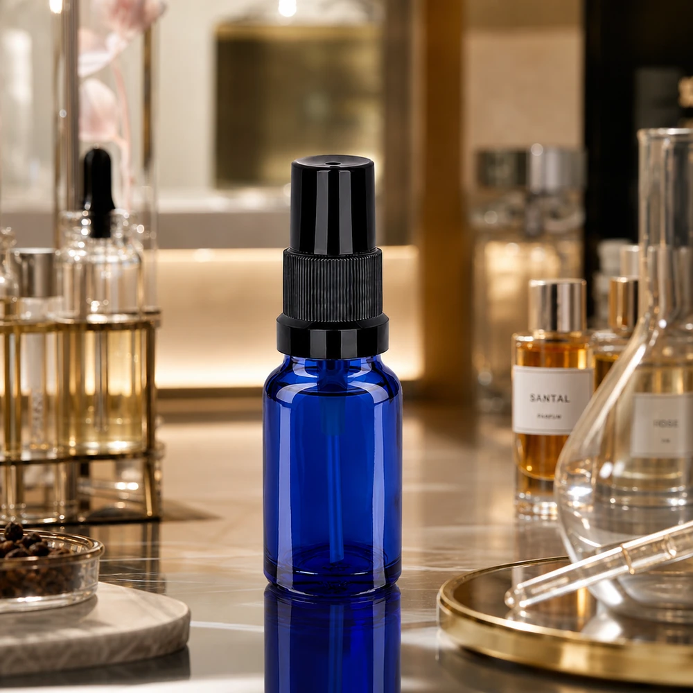 10ml lahvička s rozprašovačem černá standardní uzávěr BlueLine UT18/10 Handliche 10ml Sprayflasche STD BlueLine UT18/10 perfekt für DIY-Kosmetik und Parfümherstellung