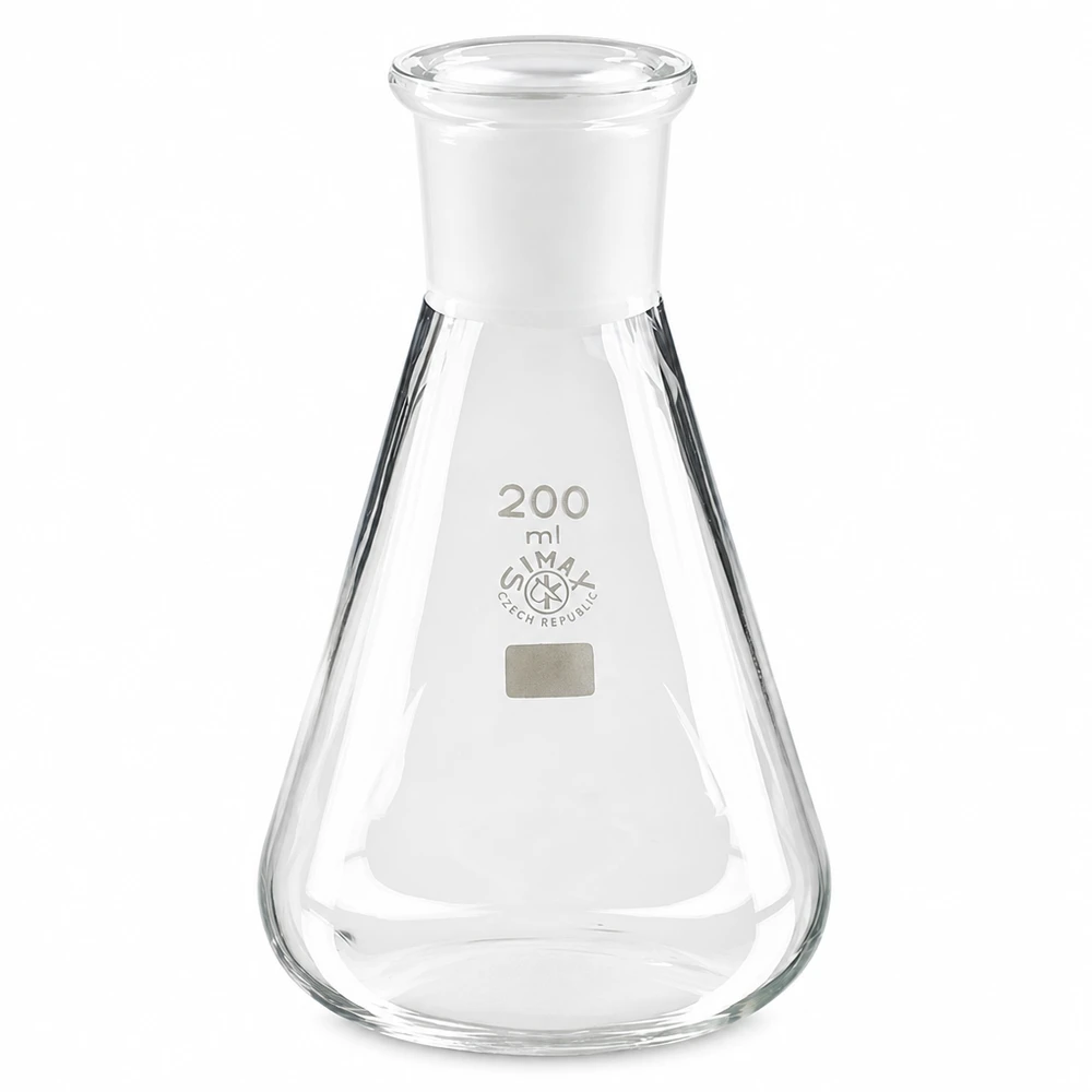 Erlenmeyerova baňka 200ml se standardním broušeným spojem (29/32)