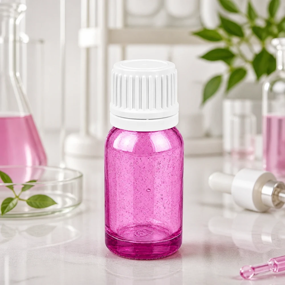 Robuste 10ml violette Glasflasche mit auslaufsicherem weißem Schraubverschluss für den täglichen Gebrauch