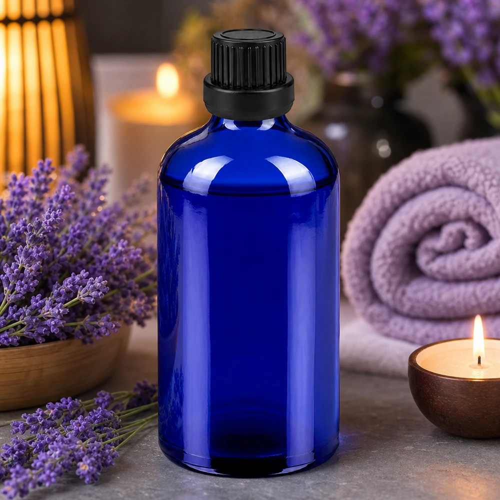 100ml lahvička s kapátkem 2mm černá s uzávěrem odolným proti manipulaci BlueLine UT18/100