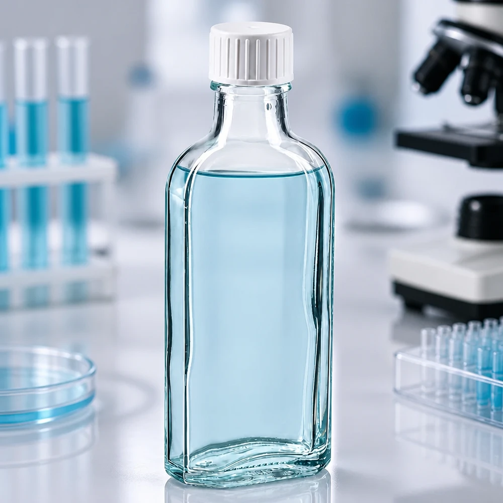 Kleine Meplat Glasflasche 100ml mit Schraubverschluss für chemische und pharmazeutische Anwendungen