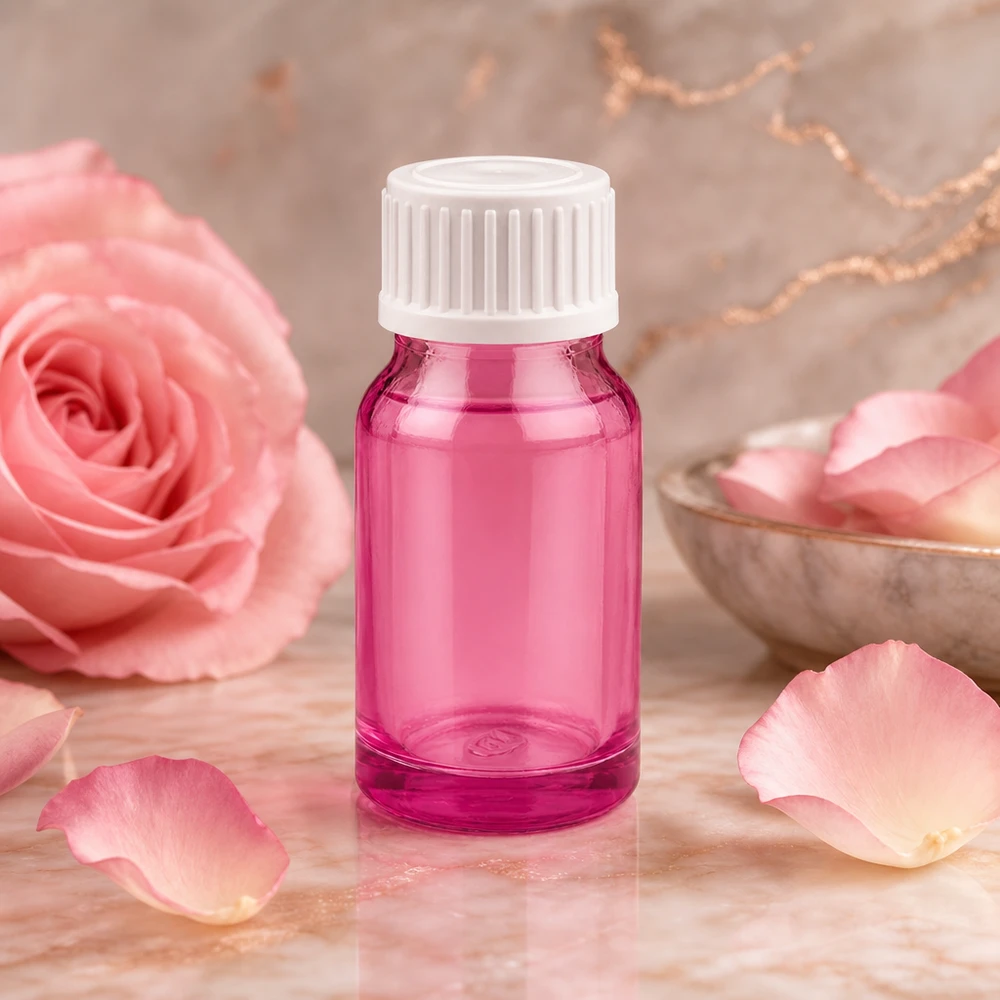 10ml lahvička s kapátkem 0,9 mm bílá standardní PurpleLine. UT18/10 Robuste lila Glasflasche mit ergonomischem Tropfverschluss perfekt für mobile Aromatherapie