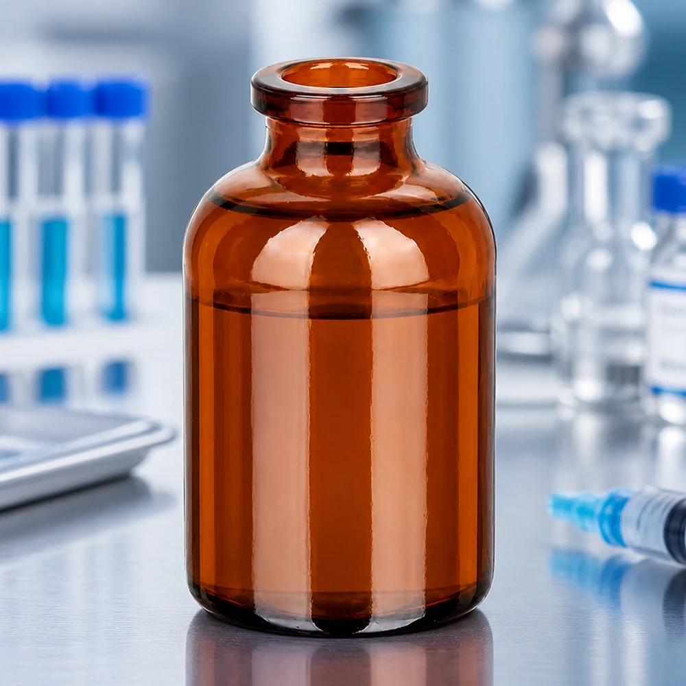 Injekční lahvička z jantarového skla 30ml Bernsteinfarbene Injektionsflasche 30ml aus Typ-I-Glas für parenterale Arzneimittel