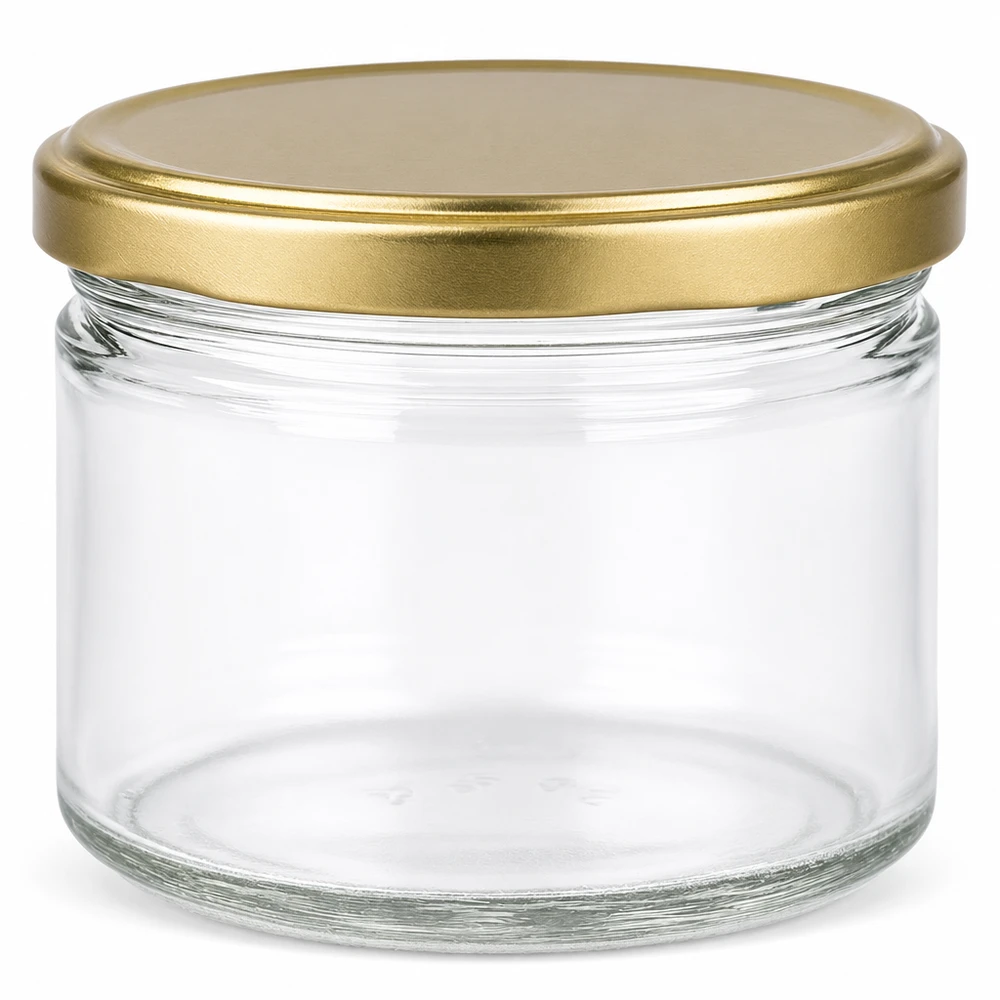 700g Honigglas mit goldenem Deckel BasicSeal UNiTWIST 700g Honigglas leer mit goldenem Schraubdeckel BasicSeal für Honig Marmelade und Einmachen aus klarem Glas