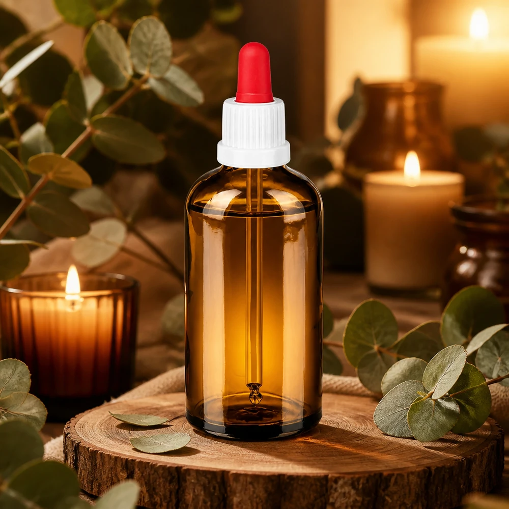100ml pipetovací láhev bílá/červená s uzávěrem proti neoprávněné manipulaci BrownLine UT18/100 Kompakte Dosierungsflasche 100ml aus UV-Schutzglas für professionelle Anwendung