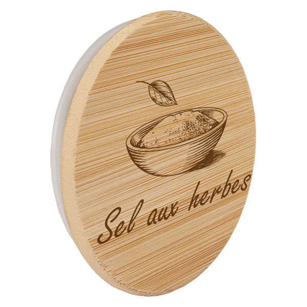 Rámeček z dřeva "Sel aux herbes" pro WECK RR60 Rámeček z dřeva "Sel aux herbes" pro WECK RR60