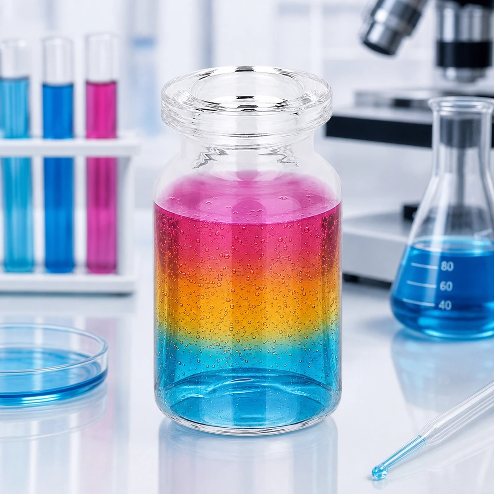 Injekční lahvička z čirého skla 5 ml Kleines Klarglas Fläschchen 5ml Injektionsbehälter mit glatter Zylinderwandung und breitem Mündungsrand