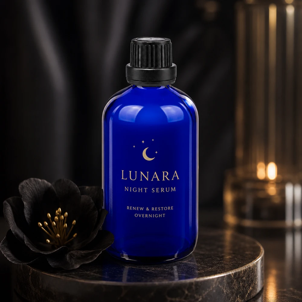 Lékárenská láhev modrá 100ml šroubovací uzávěr černý tamper evident uzávěr. Blaue Apothekerflasche 100ml mit kindersicherem schwarzen Verschluss Studioaufnahme