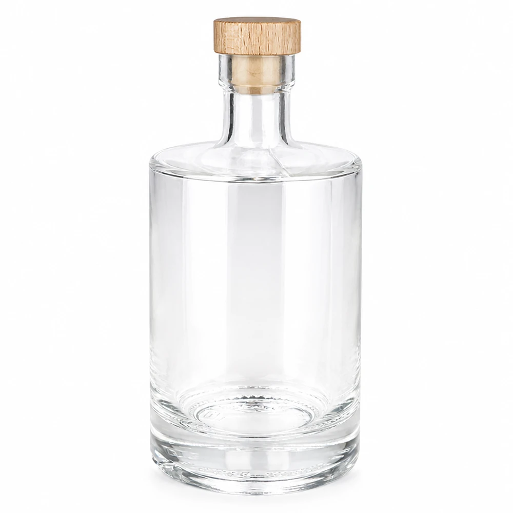 500ml Glasflasche "Marie" mit Holzgriff-Korken UNiTWIST 500ml Glasflasche Marie mit Holzgriff-Korken UNiTWIST - leere transparente Flasche mit Korkenverschluss aus Holz