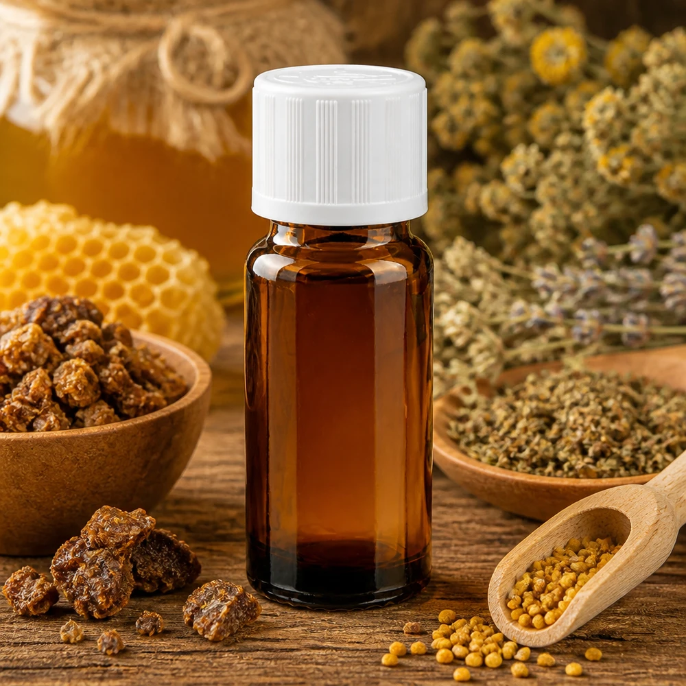 Apothekerflasche 10ml dunkelbraun weißer KiSi-Verschluss für ätherische Öle und Bienenprodukte