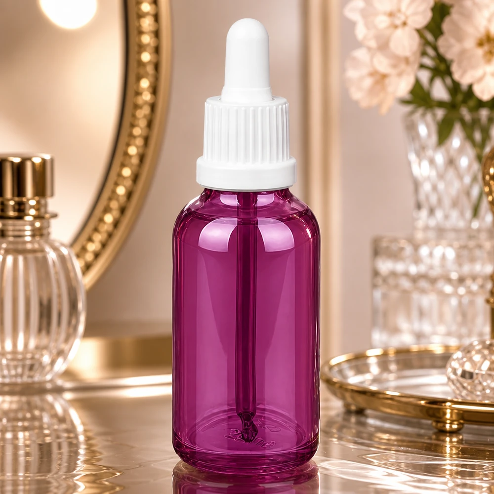 30ml lahvička s pipetou bílá originalita šroubovací uzávěr PurpleLine UT18/30 30ml Pipettenflasche mit robustem Glaskorpus und kindersicherem weißem Verschluss UT18/30