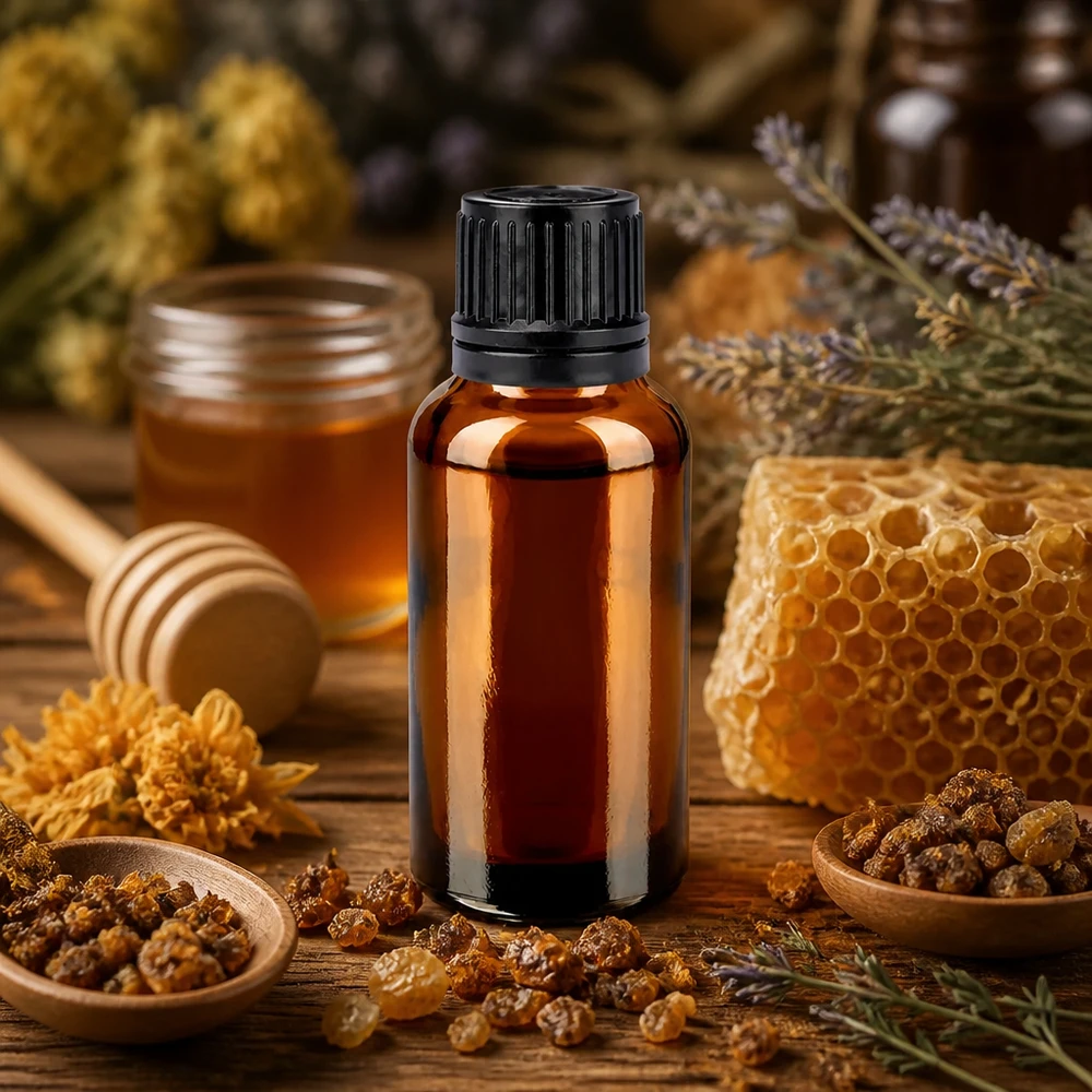 30ml BrownLine Glasflasche mit UV-Schutz und schwarzem Schraubdeckel fuer Heilkraeuterextrakte
