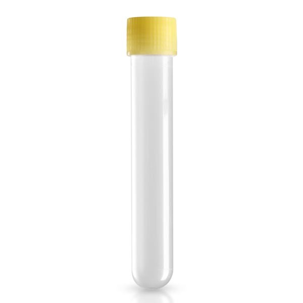 Zkumavky 13ml, 16/100, šroubovací uzávěr žlutý Zkumavky 13ml, 16/100, šroubovací uzávěr žlutý