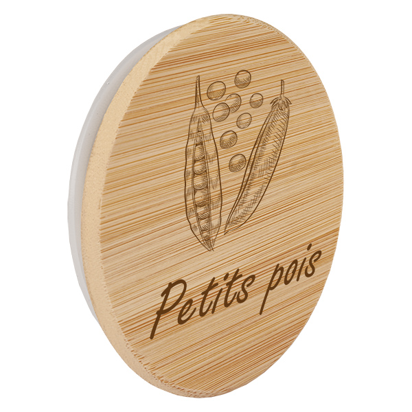 Couvercle en bois "Petits pois" pour WECK RR100 Couvercle en bois "Petits pois" pour WECK RR100