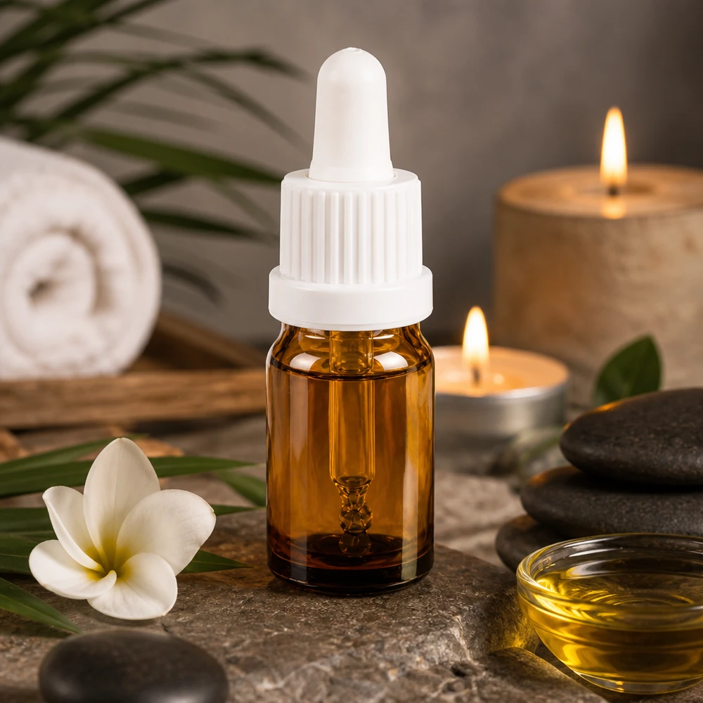 Funktionale 5ml Glasflasche mit Pipettenaufsatz für exakte Portionierung von Wirkstoffen