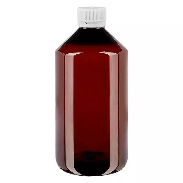 PET láhev 750ml s bílým rýhovaným uzávěrem s možností opakovaného uzavření