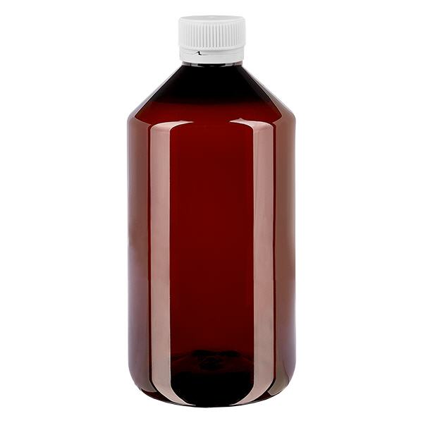 PET láhev 750ml s bílým rýhovaným uzávěrem s možností opakovaného uzavření PET láhev 750ml s bílým rýhovaným uzávěrem s možností opakovaného uzavření