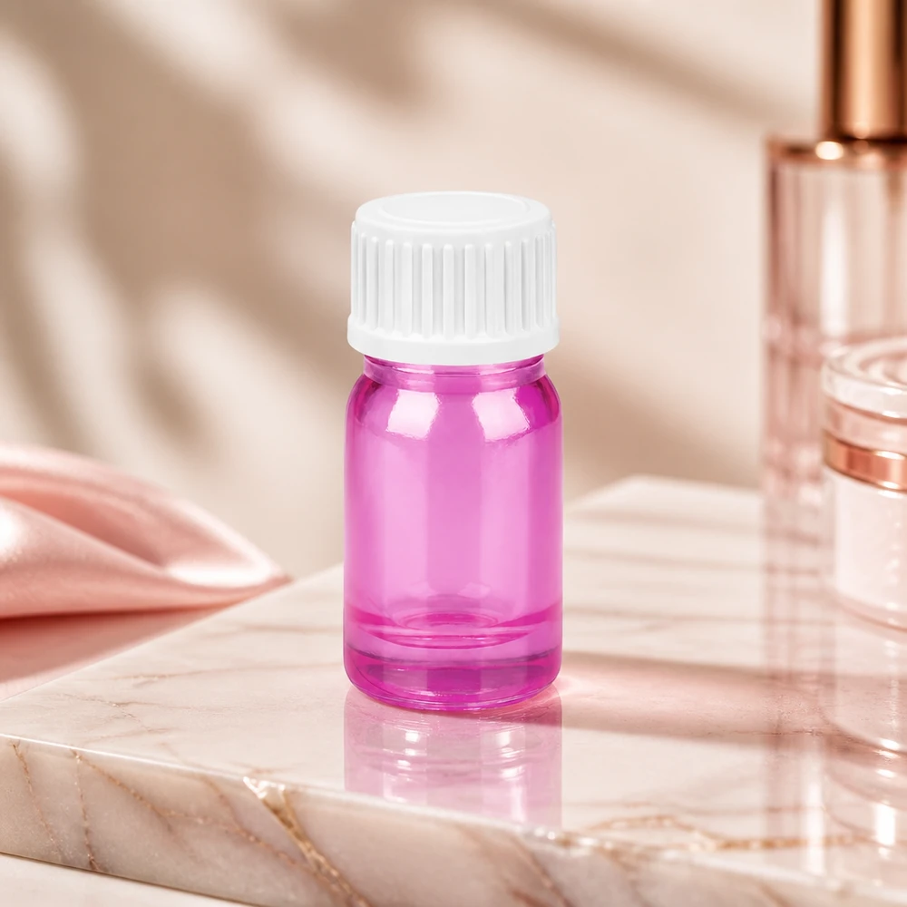 Hochwertige 5ml Tropfflasche PurpleLine lila mit präzisem weißem Tropfverschluss STD Qualität