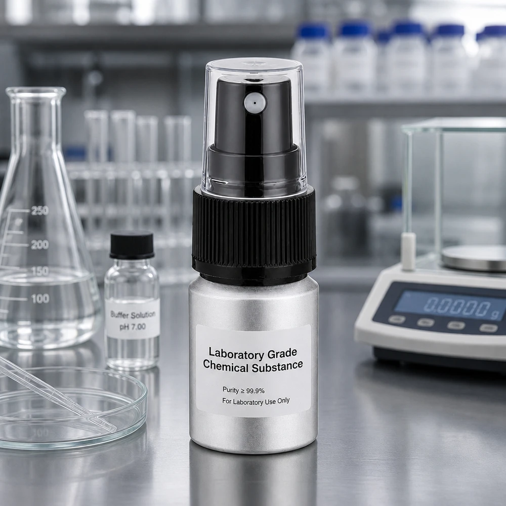 10ml mořená hliníková lahvička s rozprašovačem Robuste 10ml Alu Sprayflasche mit ergonomischem Pumpkopf für den täglichen Laboreinsatz