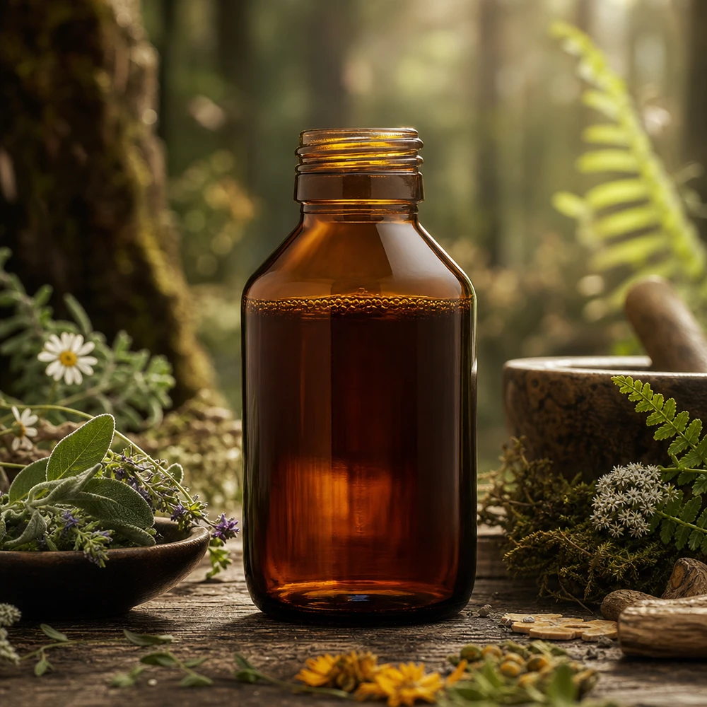 Hnědá lahvička na léky o objemu 100 ml, bez uzávěru PP28 ApoGlas 100ml Medizinflasche aus braunem Glas PP28 Gewinde optimal für Apotheken und Heilpraktiker