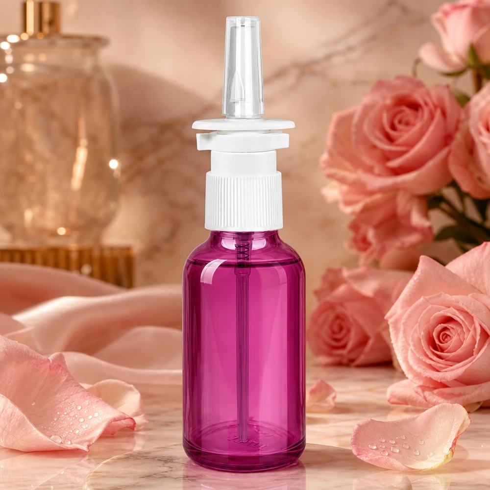 Professionelle 30ml Nasensprayflasche in Purple mit Standard-Gewinde für Apotheken und Praxen