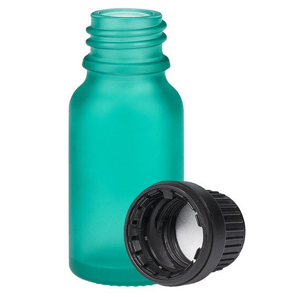 10ml láhev 11mm šroubovací uzávěr černý tamper evidentní uzávěr GreenLine UT18/10 10ml láhev 11mm šroubovací uzávěr černý tamper evidentní uzávěr GreenLine UT18/10