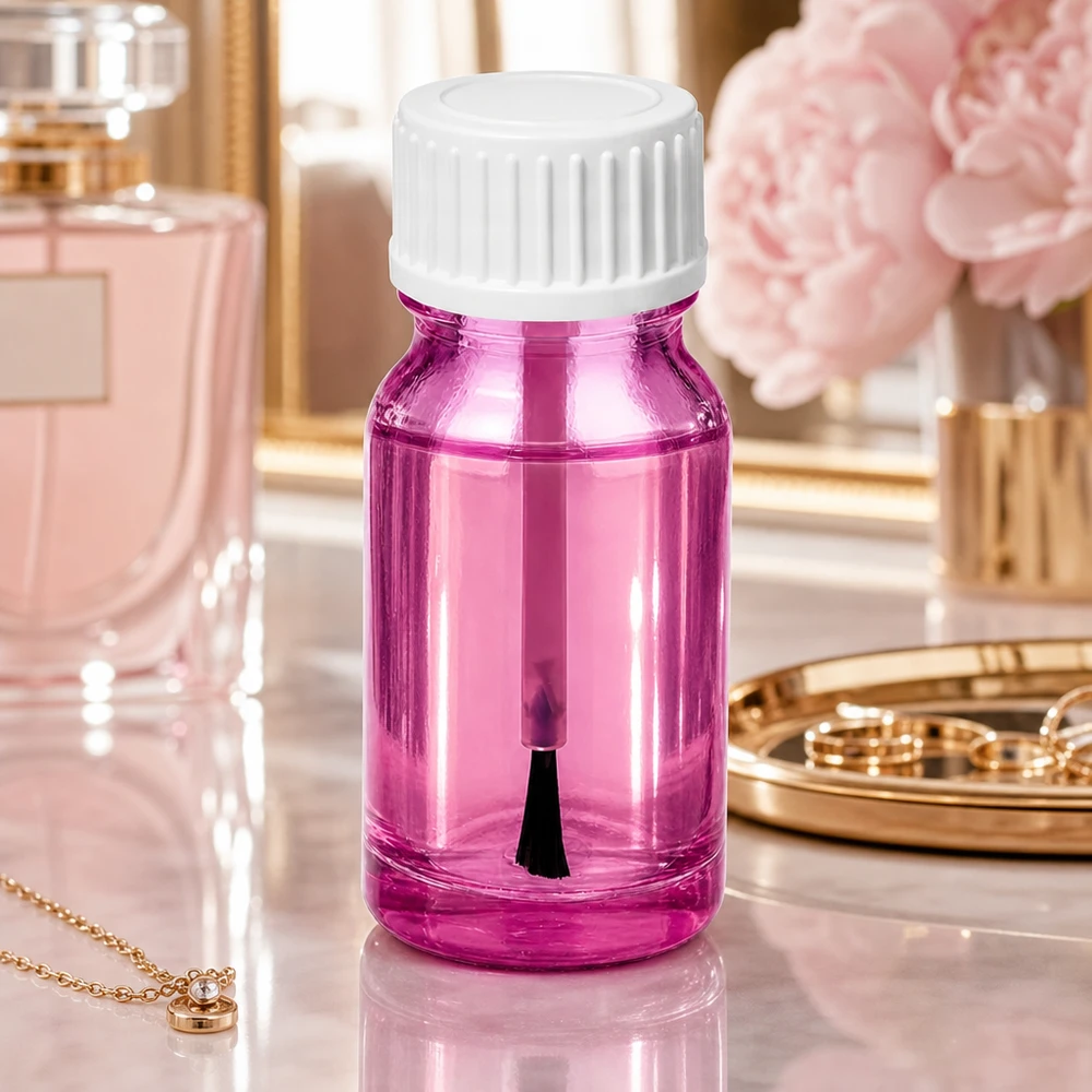 10ml lahvička se štětečkem PurpleLine UT18/10 bílé standardní sklo 10ml Pinselflasche weiss STD PurpleLine UT18/10 mit auslaufsicherem Verschluss für sichere Aufbewahrung